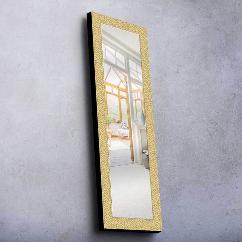 Élégant miroir décoratif avec cadre 100% bois de pin, 15,7 po x 47,2 po | Miroir en verre véritable (épaisseur: 0,2 pouce) | Peinture sur tissu élégante | Idéal pour le salon, la chambre à coucher et le vestibule