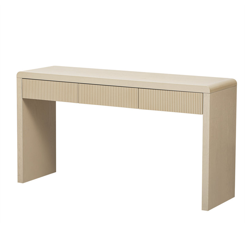 Console d'entrée 55 po avec tiroirs cannelés Lopp, Abricot