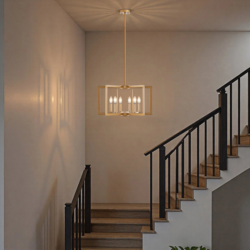 Lustre à bougie 6/8 lumières Modern Modern, Doré, Six lumières