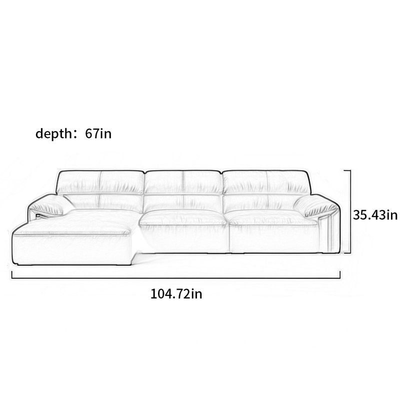 Gilmore, 35.43" H x 104.72" W x 67" D