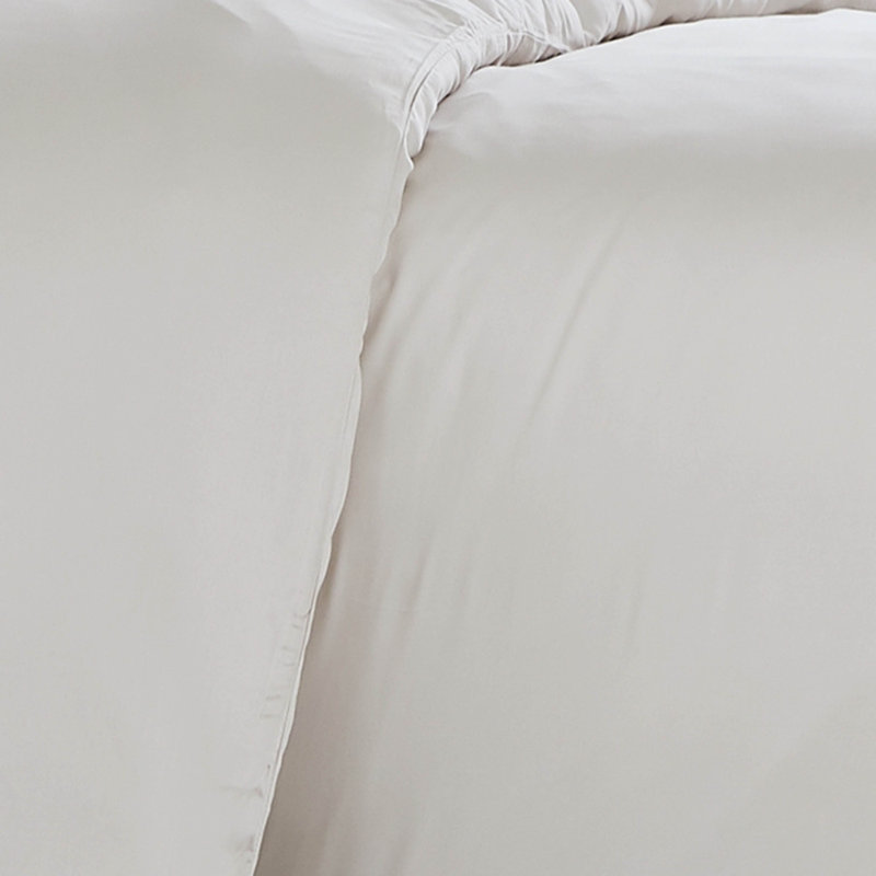 Mickinsey Rayon 2 Piece Duvet Cover Set, Bone, Twin Duvet Cover + 1 Standard Shams