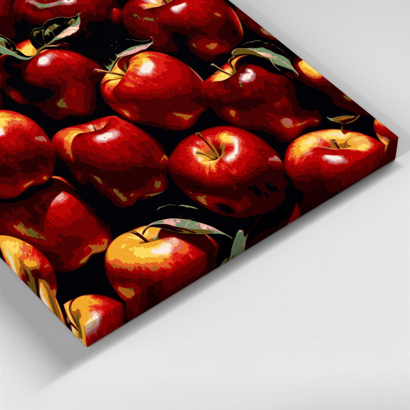 Art mural sur toile, fruits et pommes rouges, H 24 po x l 36 po