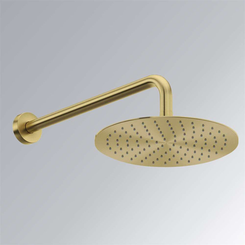 Gold Plated Brass Wall Mount Rain Shower Luxurious Design for an Elegant Shower Experience