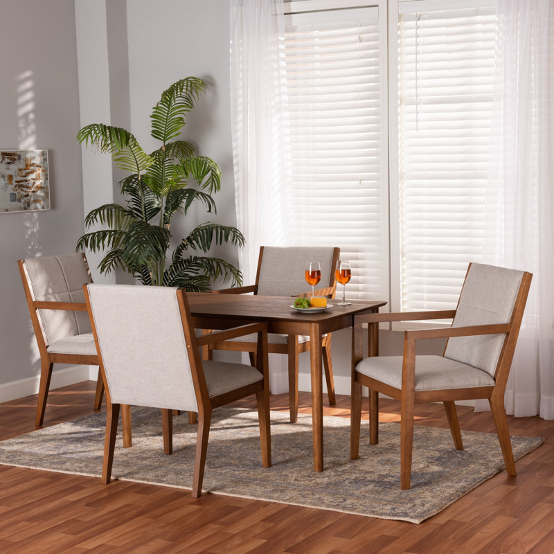 4 - Person Four Leg Dining Set, Grayish Beige