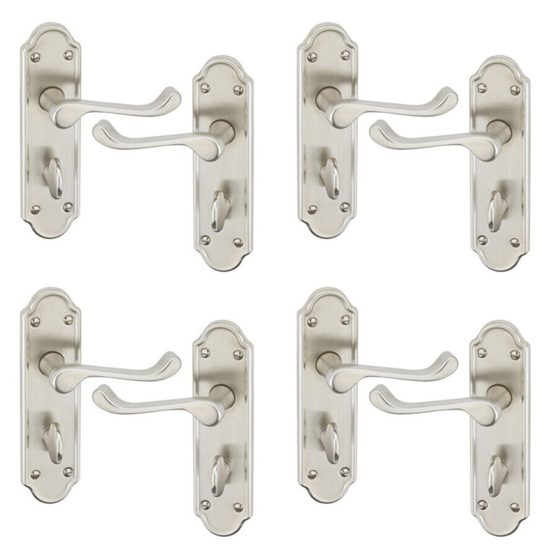Door Handle, Satin Nickel