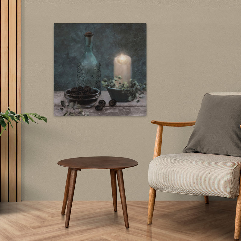 Art rétro de chandelles et de mûres, H 24 po x l 24 po