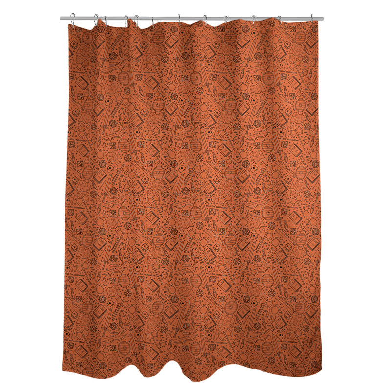 Rideau de douche simple classique RPG, Orange / Noir