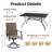 6 Person Outdoor Metal Table Swivel Dining Chair Set-201260300
