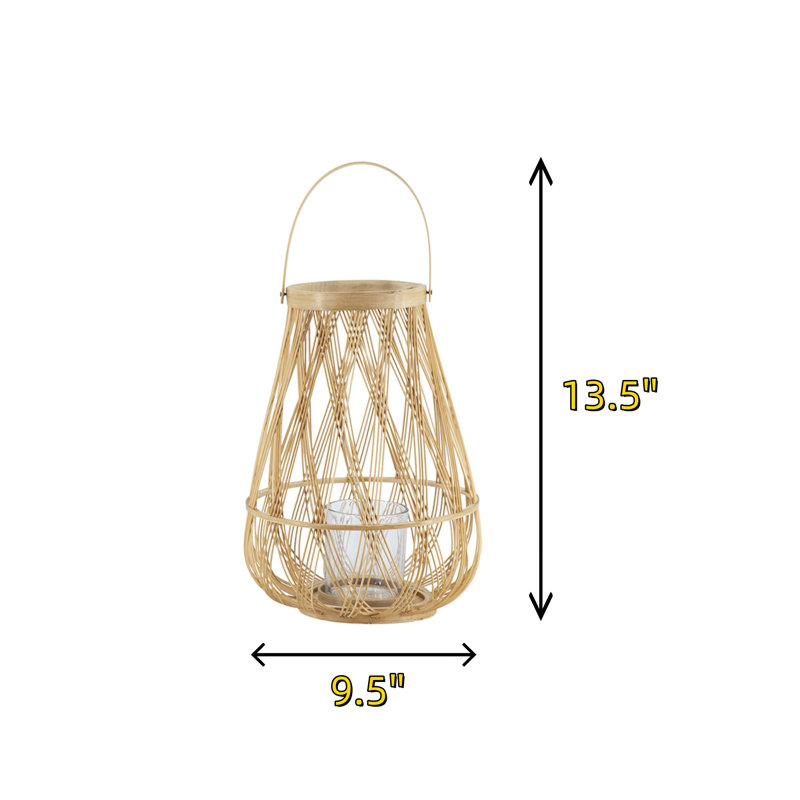 Abat-jour ocre en bambou