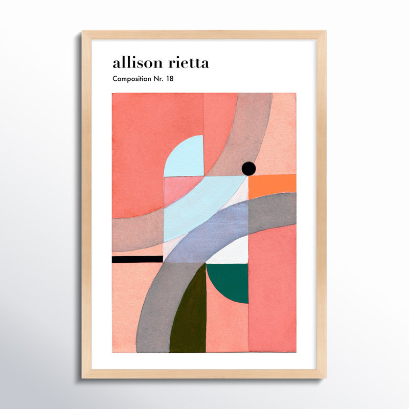 Composition Nr. 18 Print by Allison Rietta, 38" H x 26.5" W x 1.25" D, Maple Framed
