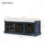 Banc de rangement rustique avec 3 paniers en rotin classiques amovibles, banc d'entrée avec coussin amovible-45757784