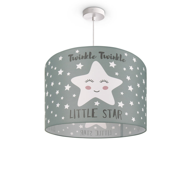Drum pendant lamp 1-light Sanjay, Grey