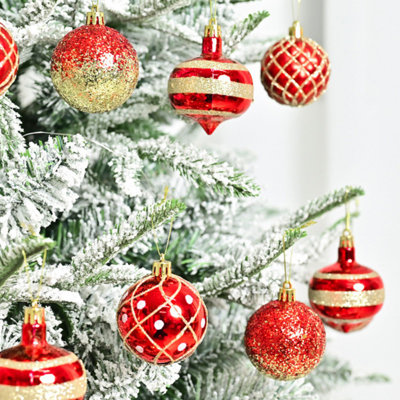 16 pièces / ensemble de suspension de boule de Noël peinte plaquée de 2,36 pouces avec boule de Noël 6cm