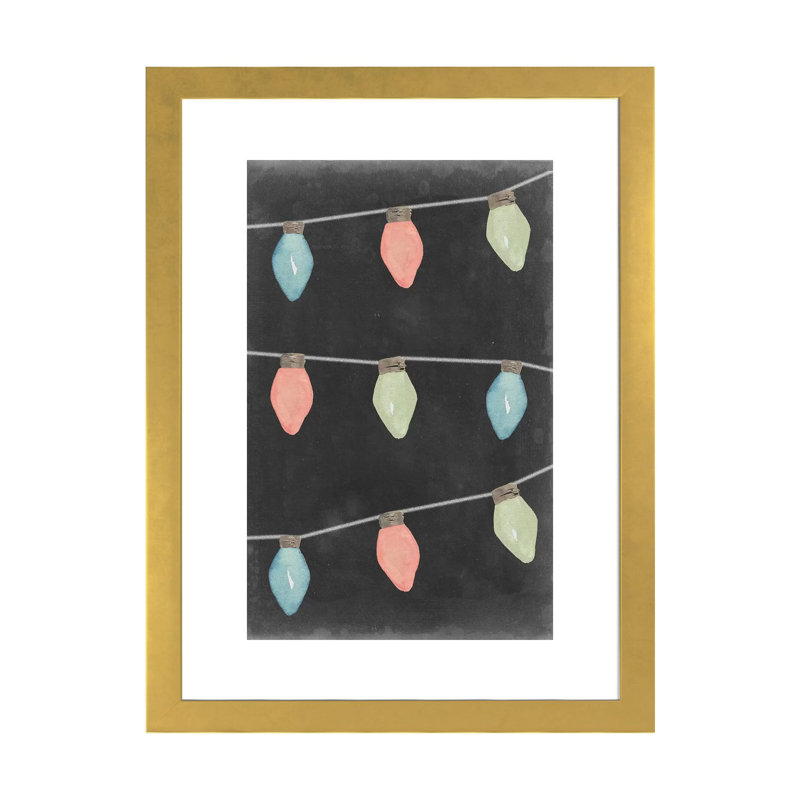 «Christmas Glow Collection E» par Grace Popp - reproduction imprimée, Papier encadré doré, Blanc, H 24 po x l 16 po x P 1 po