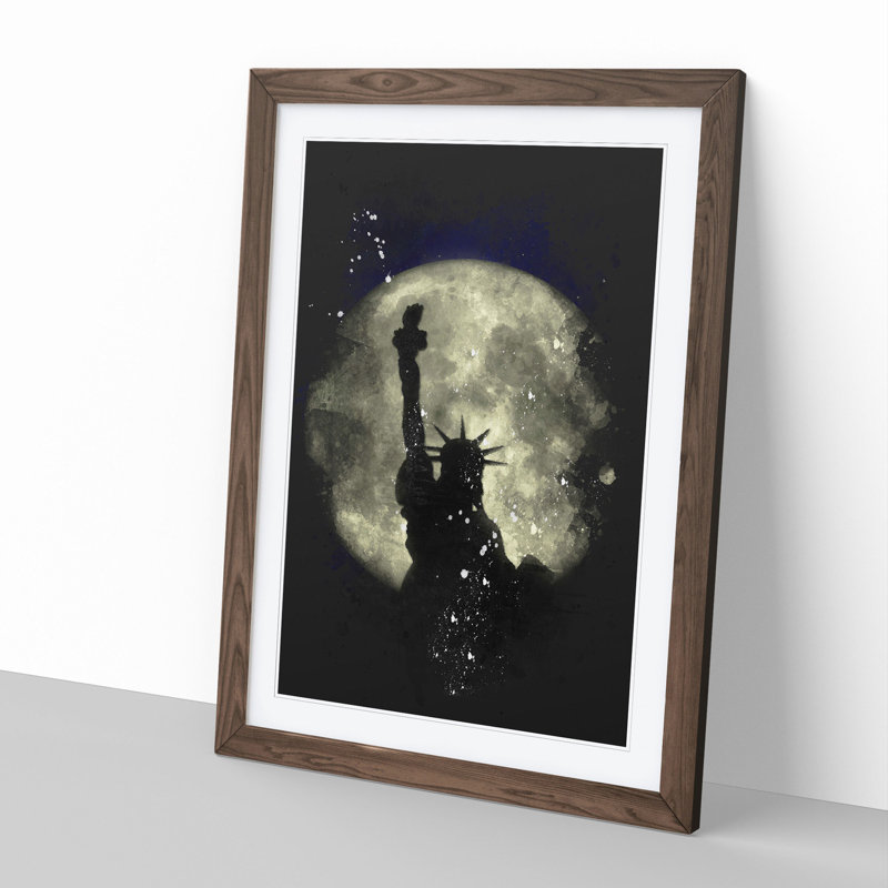 The Statue of Liberty Vol.4 - Picture Frame Graphic Art, 36cm H x 27cm W x 2cm D, Walnut Framed