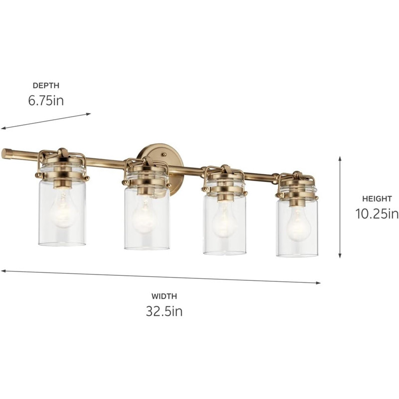 4-Light Farmhouse Vanity Light, Champagne Bronze