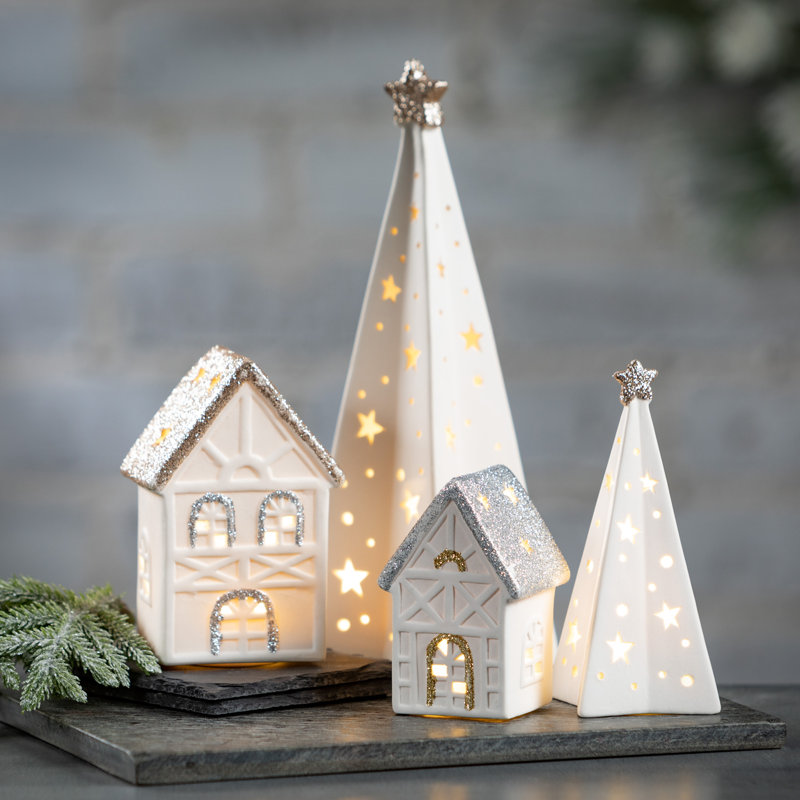 Lighted Star Trees - Set Of 3