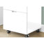 Classeur de bureau avec fonction roulante et décoration en stratifié blanc brillant pour bureau, 3 rangements, support d'imprimante moderne à mouvement fluide