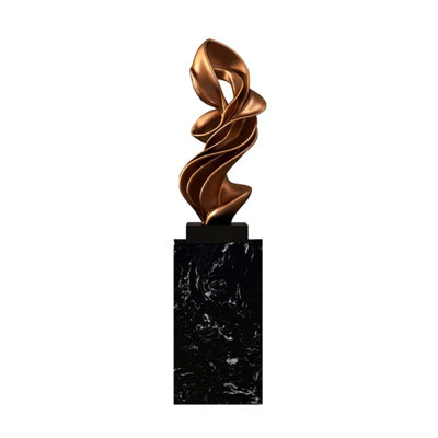 Modern Steel  Marble Finial Decorative Object
