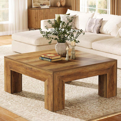 Table basse carrée rustique 39,37 po pour salon