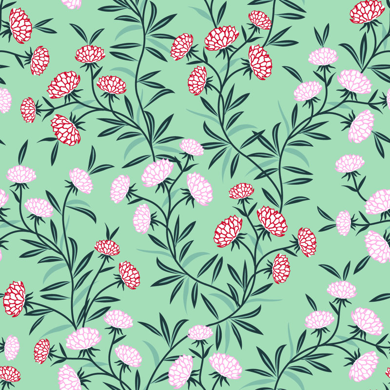 Floral Tile, 2.08' W x 10.42' L
