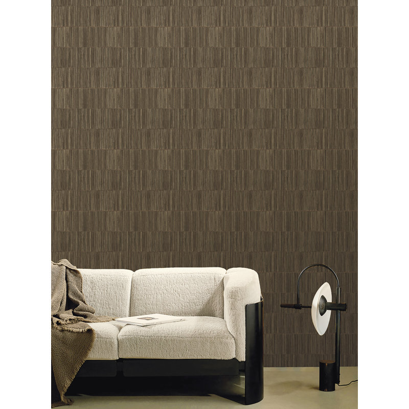 Boutique Shimmery Geometric Bamboo Stripe Wallpaper Roll, Bronze