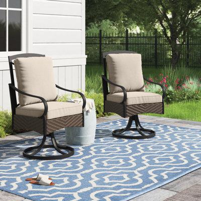 Leonard Swivel Outdoor Patio Dining Chair with Cushion