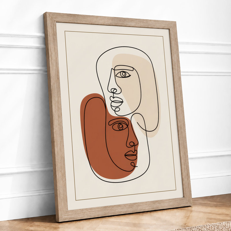 Connected Souls Modern 1 Piece Single Picture Frame Wall Art, A1 - 84.1 x 59.4 cm, Oak
