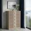 Commode de rangement moderne à 5 tiroirs avec commode de rangement à 5 tiroirs de finition brun clair