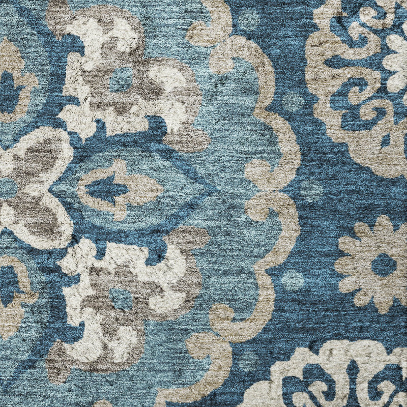 Tapis kaléidoscope Dream Shag ADS763 lavable à la machine de qualité supérieure, Blue, 8' x 10'