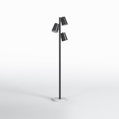 Crevan 62" H Metal and Marble 3-Light Tree Floor Lamp