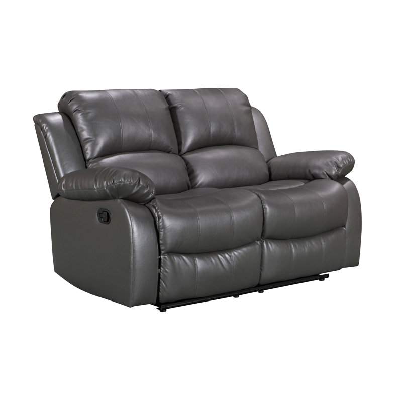 Shewmaker 3 Seater Faux Leather Reclining Sofa, 2, Grey