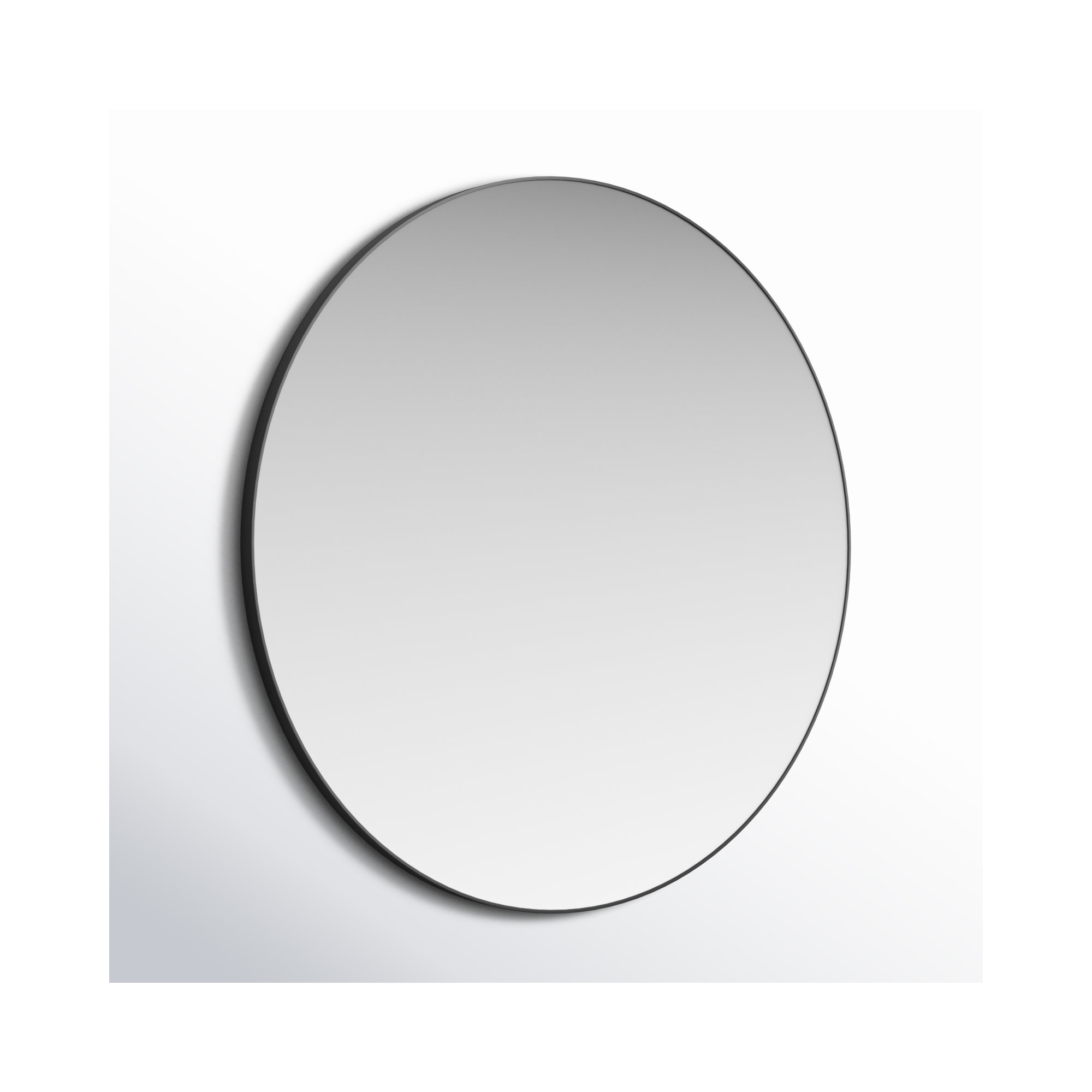 Eaton Round Mirror, Matte Black, 34" x 34"