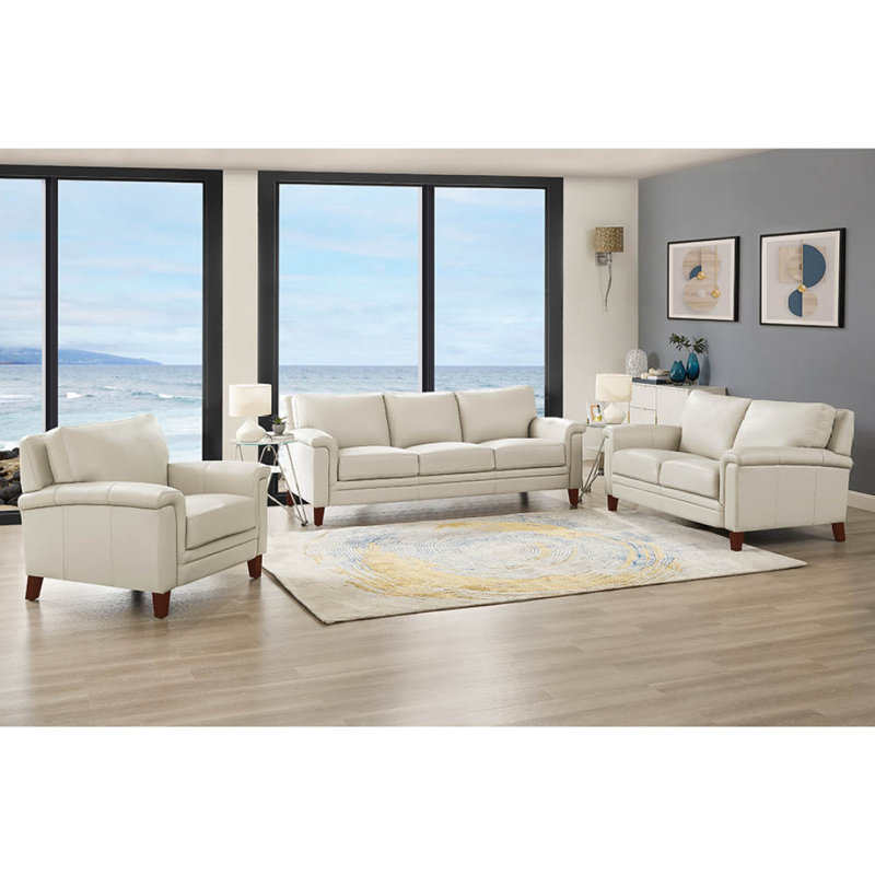 Canapé moderne en cuir Westcott, Similicuir beige