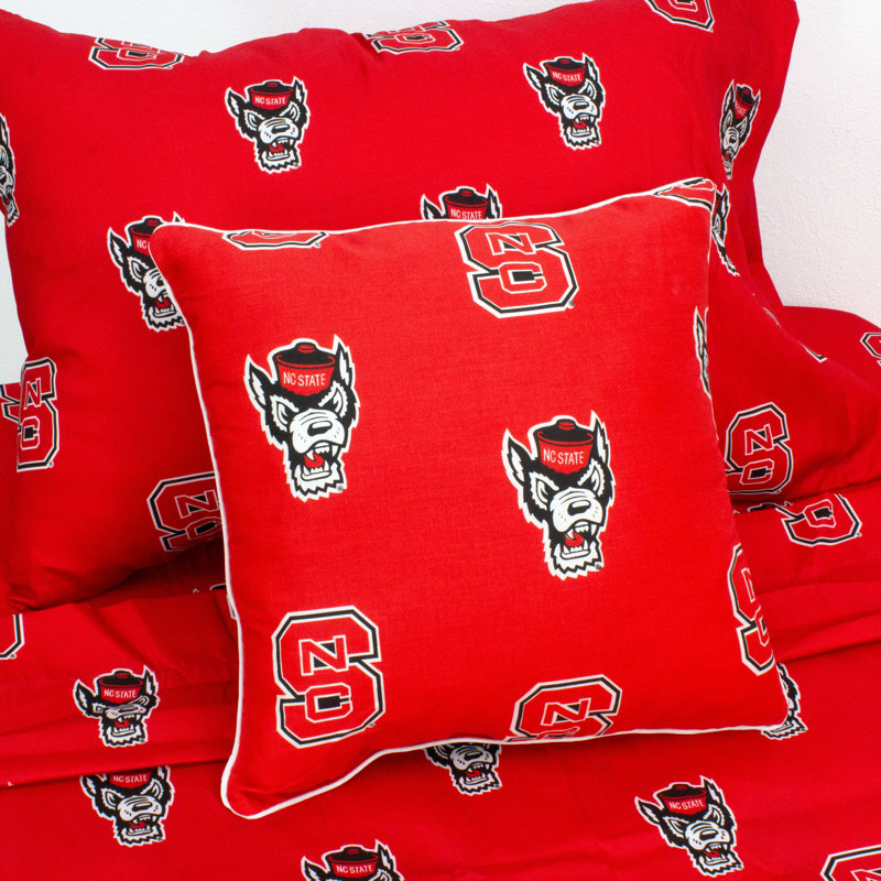 NCAA Square Pillow Cover & Insert, North Carolina State