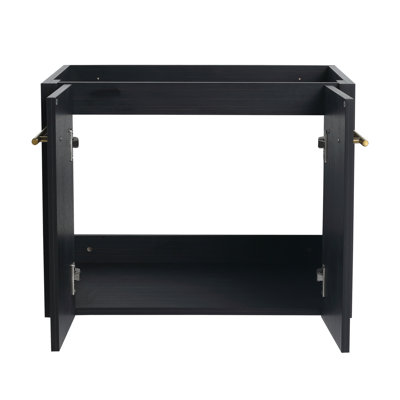 Armoire de salle de bain 24 po en châtaignier noir - fixation murale avec fonction de fermeture en douceur et vaste surface de rangement moderne facile d'entretien