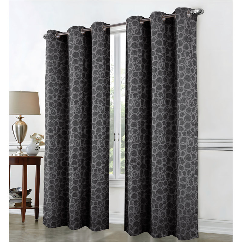 Ensemble de rideau de fenêtre Jasper Lurex, Noir