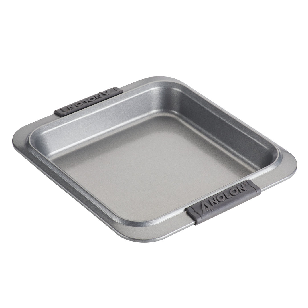 Anolon Advanced Bakeware Nonstick Square Cake Baking Pan, 9 Inch x 9 Inch, Gray Anolon