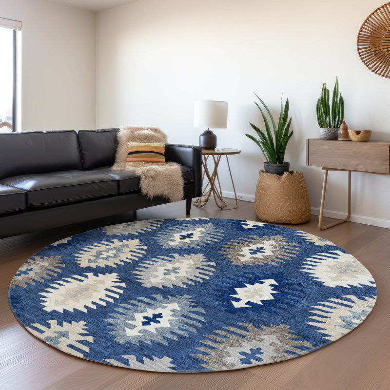 Tapis Chayden avec envers antidérapant, Rond 8 pi