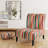 Pastel Colors Midcentury Stripes Pattern - Upholstered Modern Slipper Chair, Striped Pattern Accent Chair