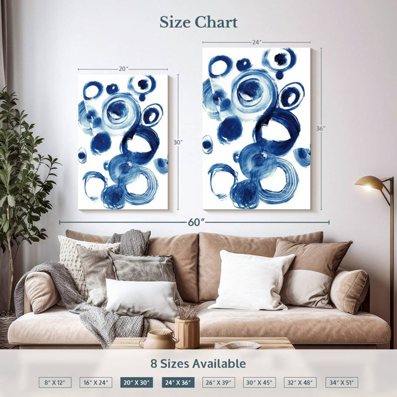Étude du cercle bleu Avery IV, H 36 po x l 24 po