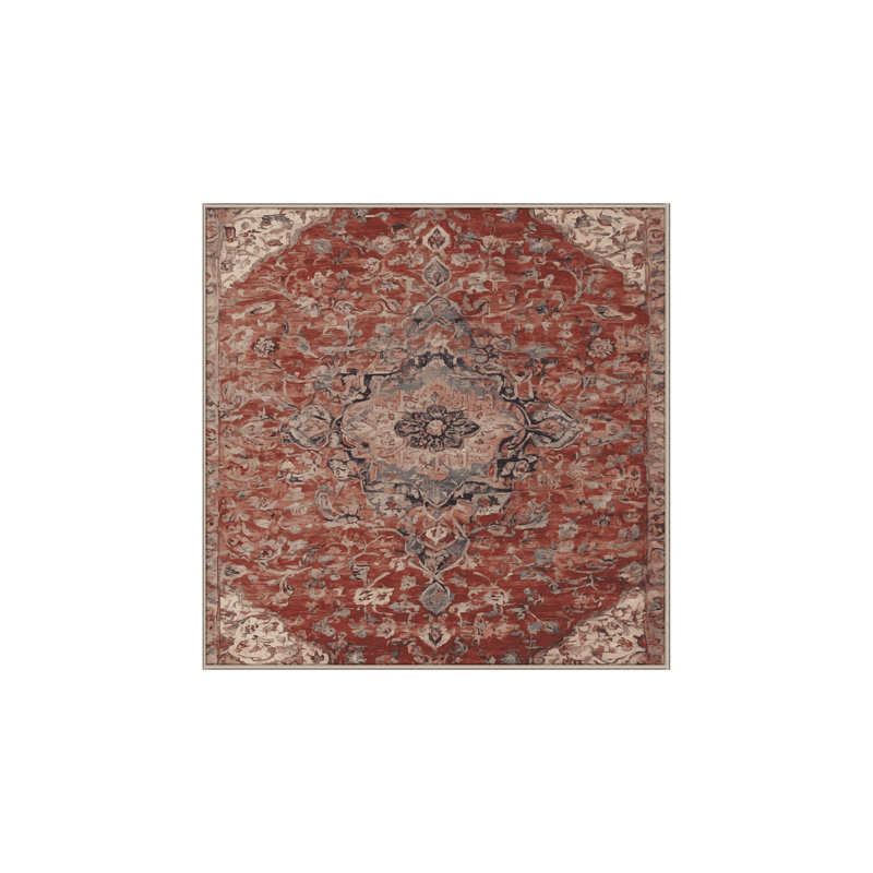 Tapis brun soyeux et moelleux, Carré 8 pi