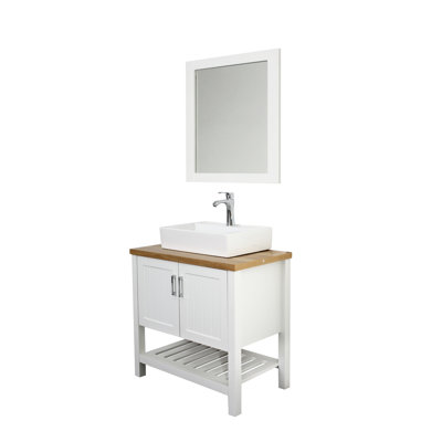 White 20.6" Square Ceramic Sink, Fitted For 32 - Inch Bathroom Cabinets, Modern Look, Scratch Material Above Counter Basin, Classic White, Ideal Spaces, Distinctive Pattern, Smooth And Hygienic