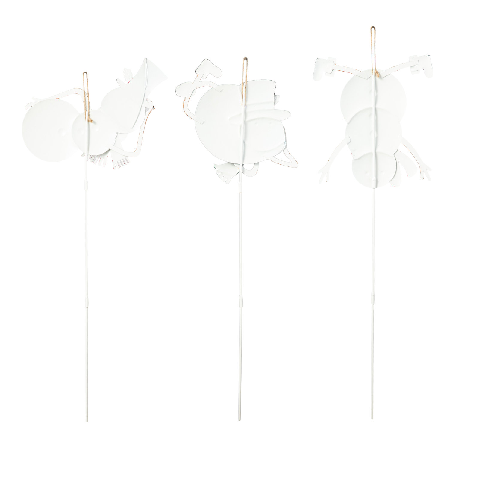 3-Piece Metal Snowman Yard Stake Set