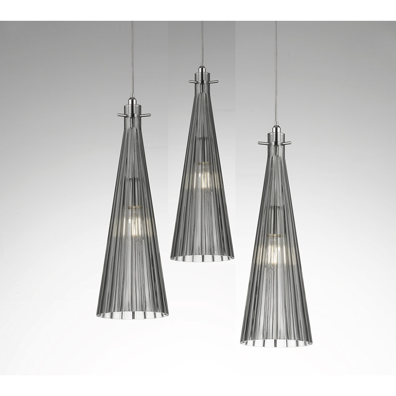 Costa 3 - Light Nickel Kitchen Island Pendant, Grey