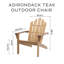 Chaise Adirondack d'extérieur en teck massif Cadisha