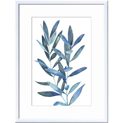Reproduction d'art encadrée, «Indigo Leaves III»