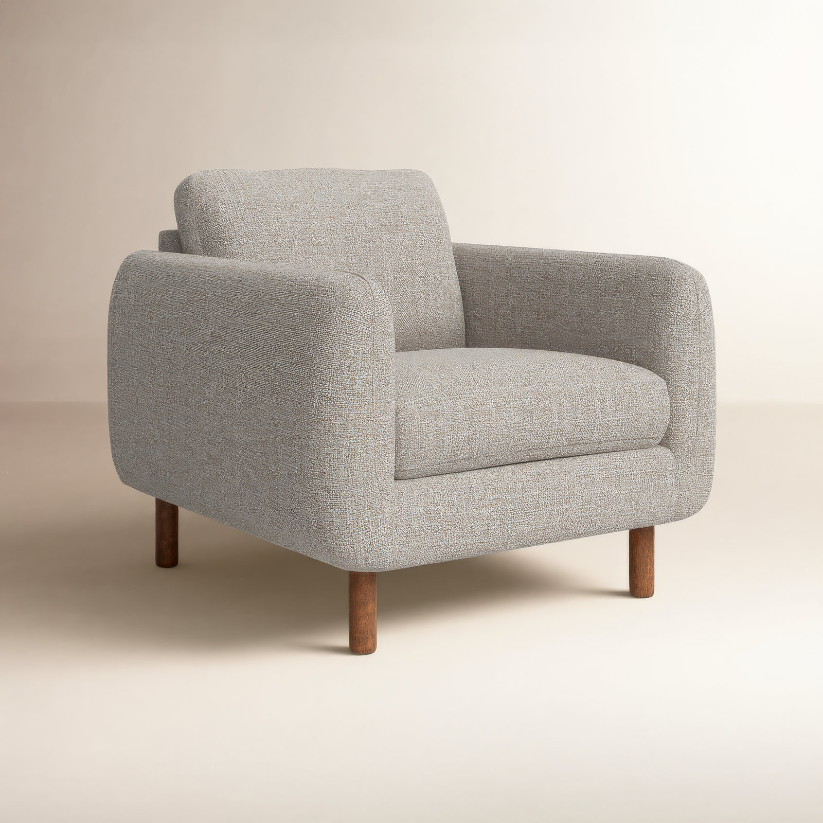 Leno Oak Armchair, Taupe Performance Chenille