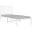 Metal Bed Frame with Headboard White-276808365