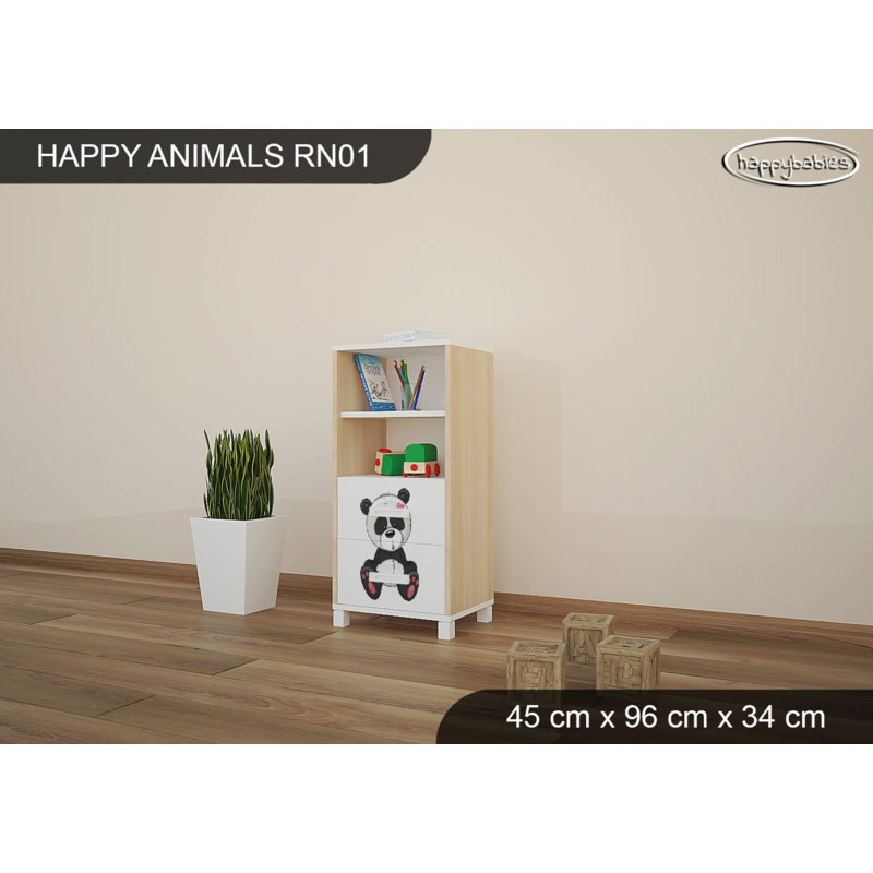 45cm W Animals Kids Cube, Oak